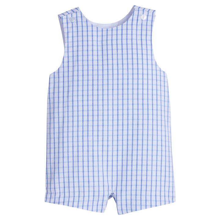 Vintage Romper- Royal Windowpane