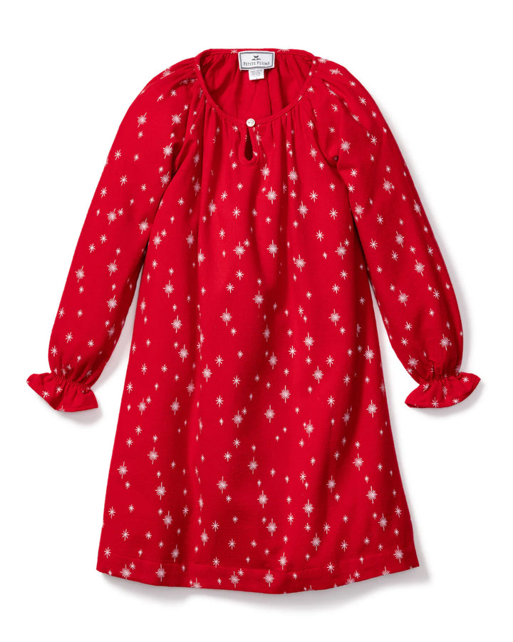 Girl's Flannel Delphine Nightgown in Starry Night