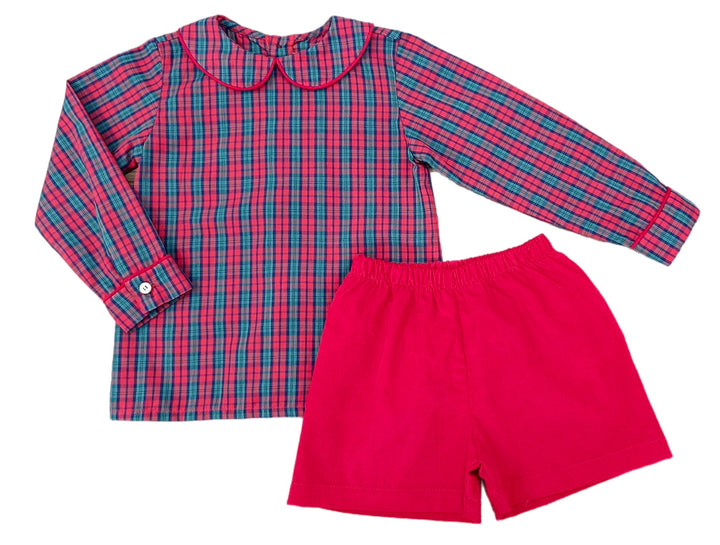 PRE ORDER Ward Short Set, Red Christmas Plaid