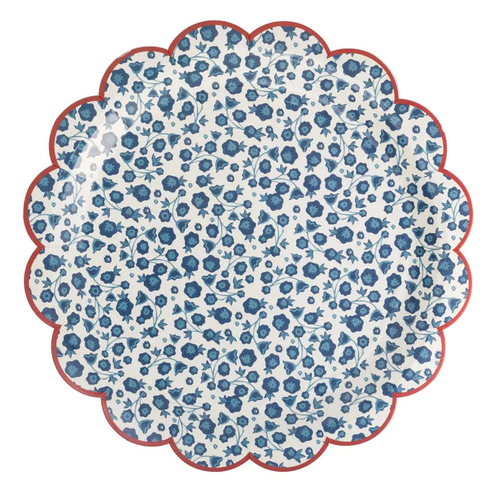 9" Scallop Floral Plates
