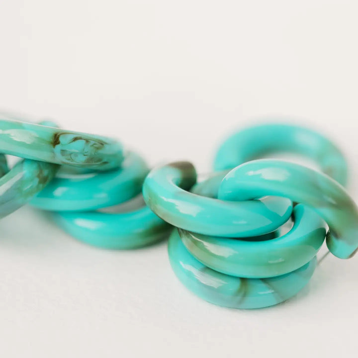 Turquoise Chunky Lucite Earrings