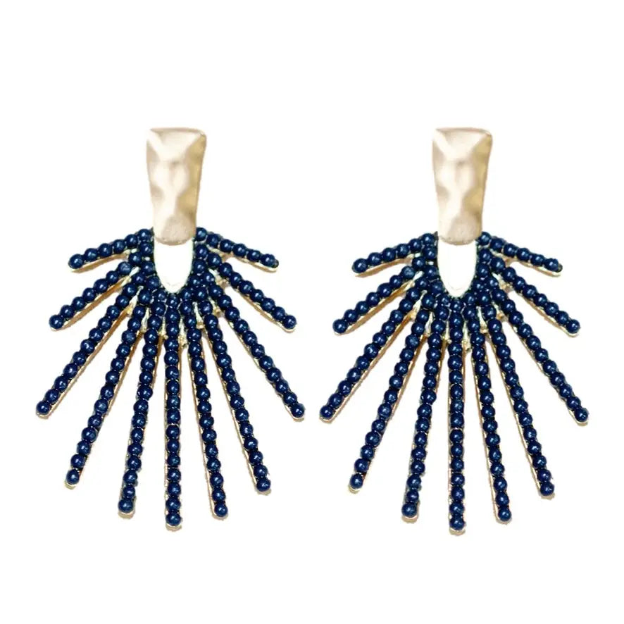 Starburst Earrings- Navy