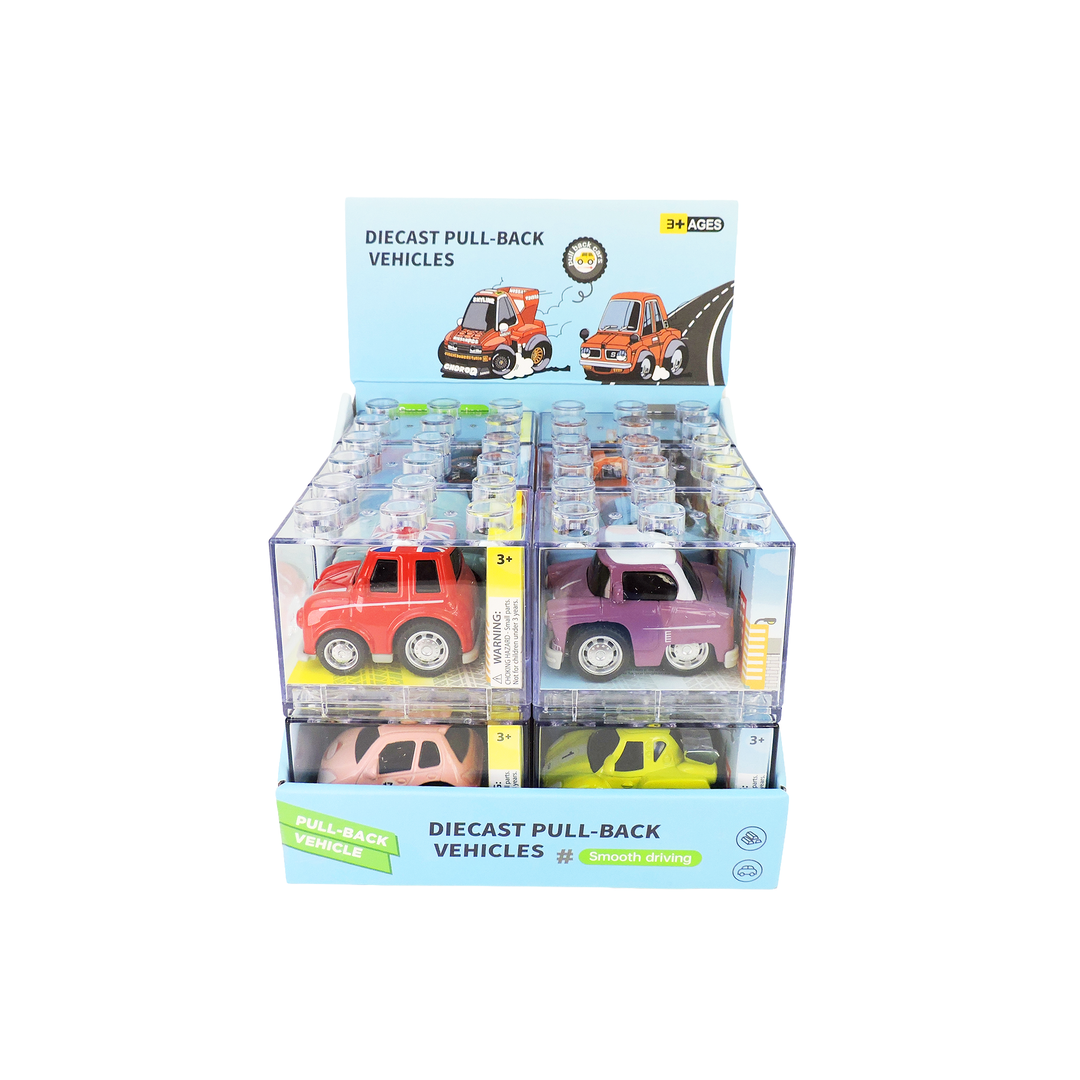 Alloy Alley Large Diecast Pull-Back Car-Building Block Box