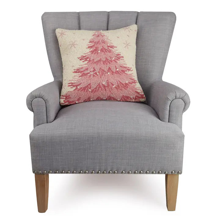 Pink Christmas Tree Pillow