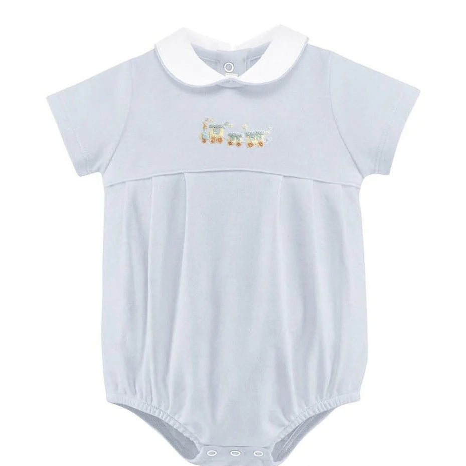 Blue Train Embroidered Bubble