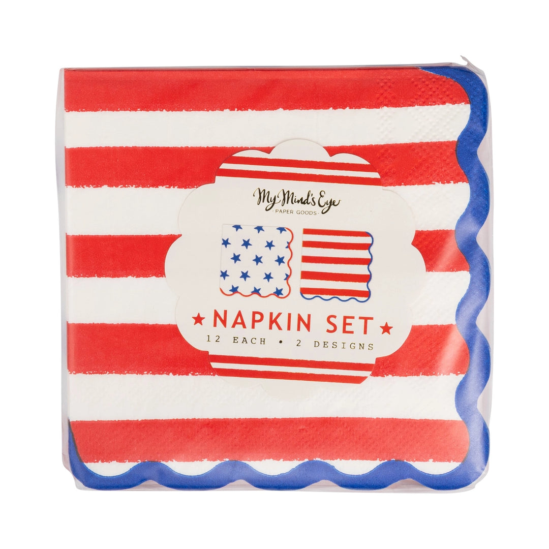 Stars and Stripes Cocktail Napkins