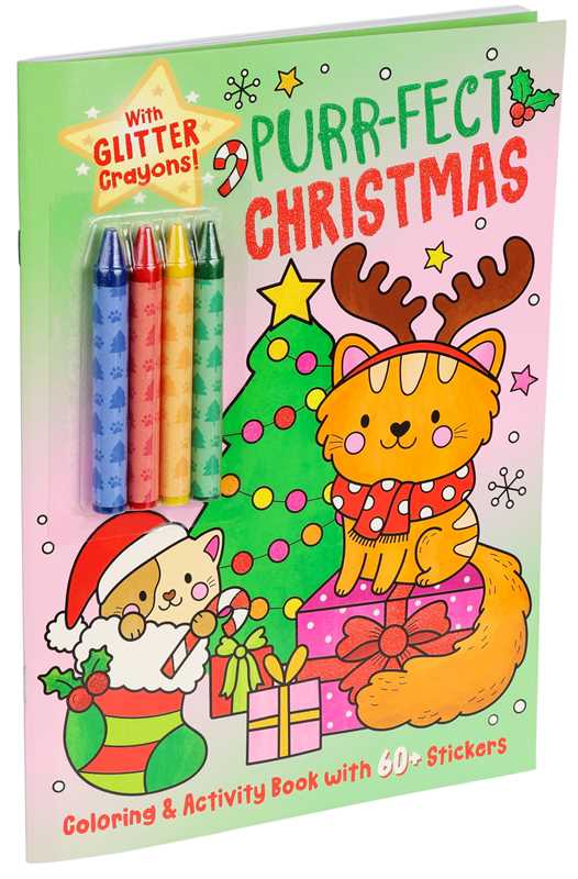 Purr-fect Christmas Coloring & Activity Book with 60+ Stickers and Glitter Crayons