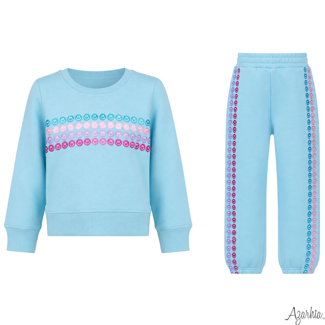 Glitter Smiley Sweat Suit Se
