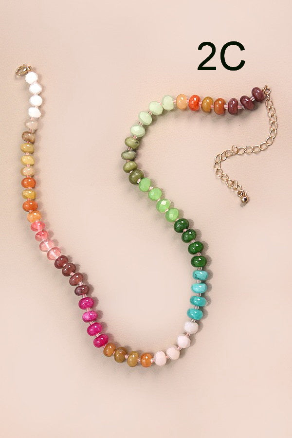 Multi Bead Necklace- MULT COLORS