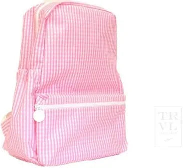 TRVL Backpacker- gingham pink