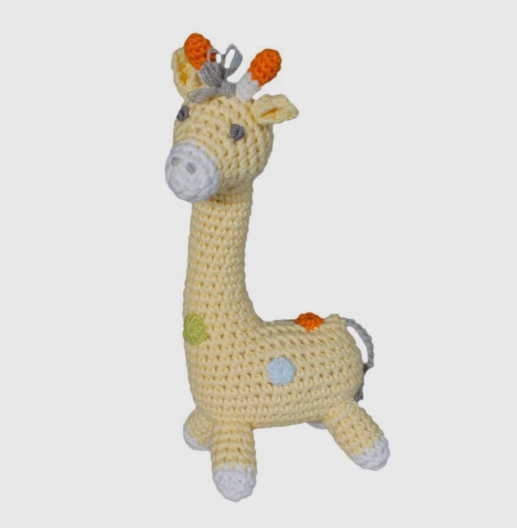 Giraffe Hand-Crochet Rattle