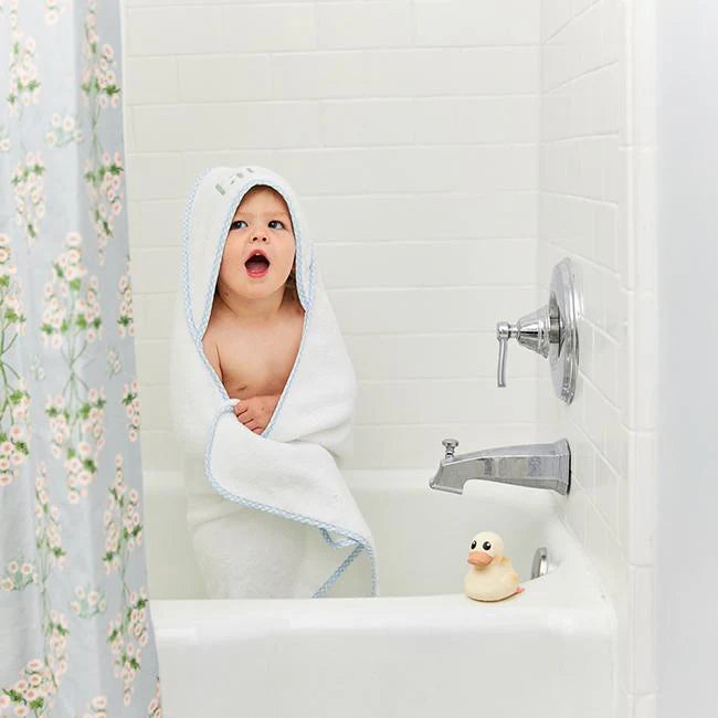 Hooded Towel- Blue Gingham