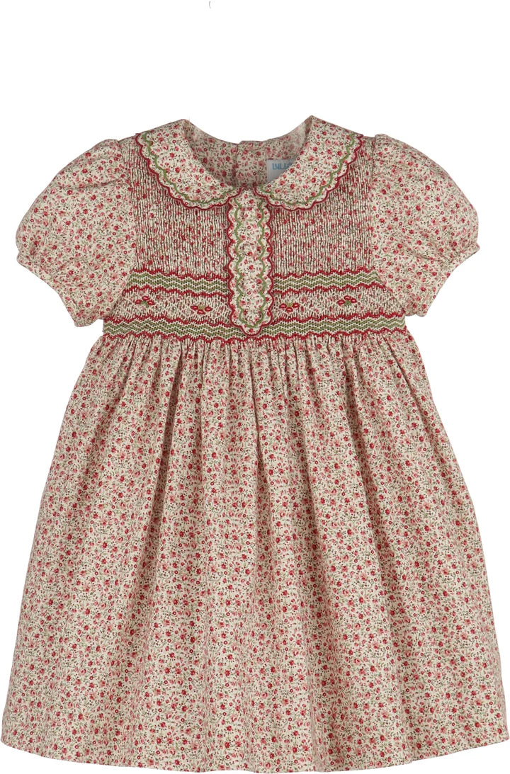 Mulberry Floral Smock Dress- Red