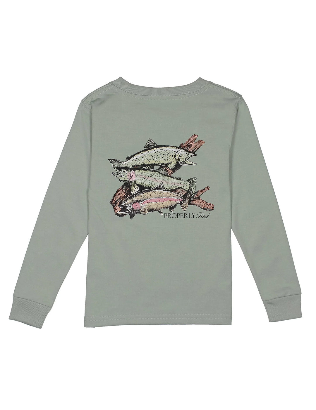 Boys Long Sleeve Tee- Trout Trio