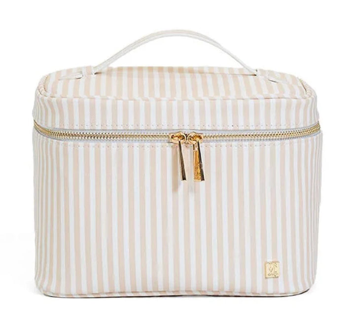 Luxe Vanity Train Case- Pimlico Stripe Sand
