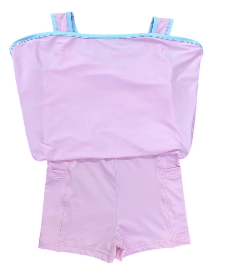 Pink Tennis Dress w Blue Trim- Serve It Up
