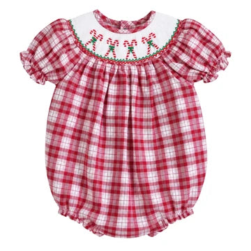 Candy Cane Smocked Bubble
