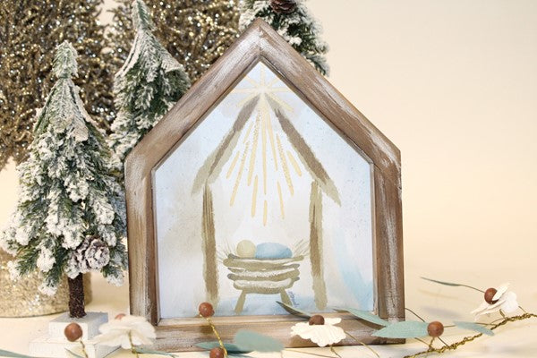 Framed Manger In Creche