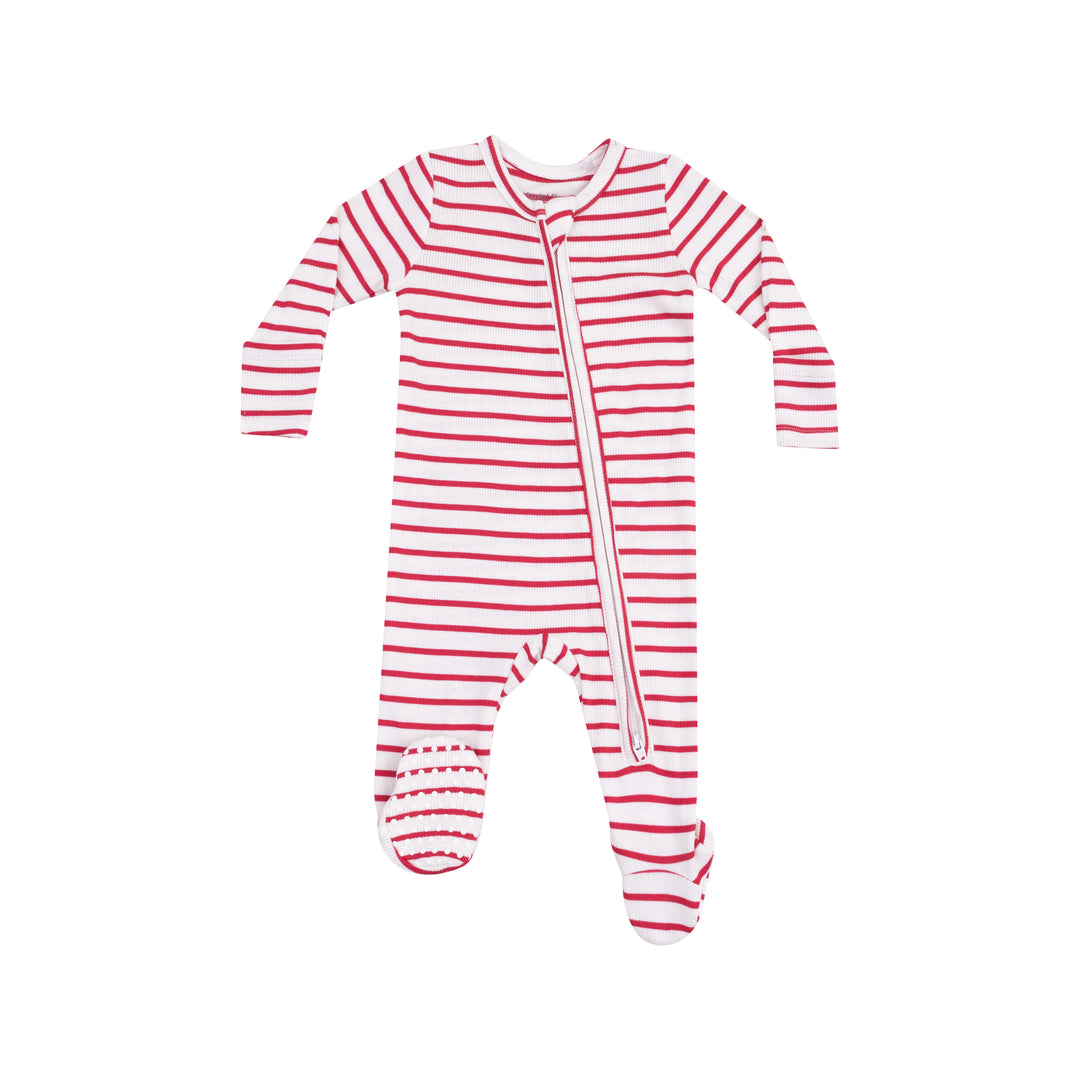 Vintage Red Striped Footie