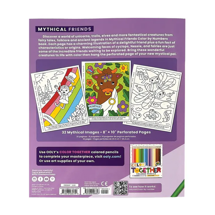Color By Number Coloring Book - Mythical Friends