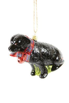 Festive black lab ornament - The Orange Iris 