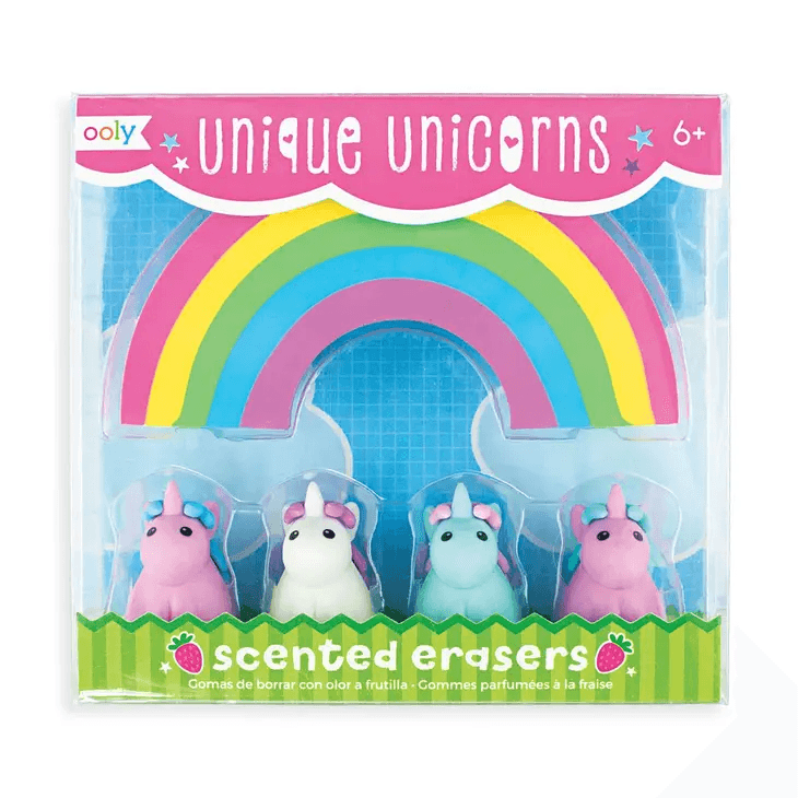 Unique Unicorns Scented Erasers- set of 5 - The Orange Iris 