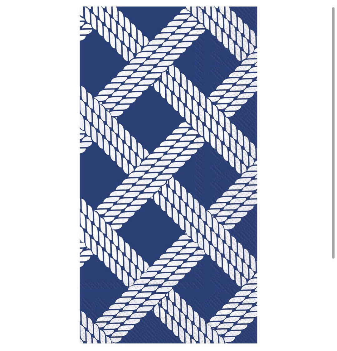 Blue sailor rope guest towels - The Orange Iris 