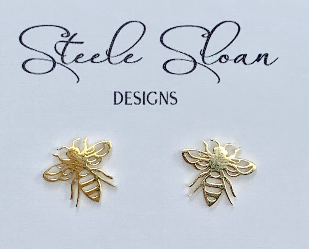 Yellow jacket/bee stud earrings