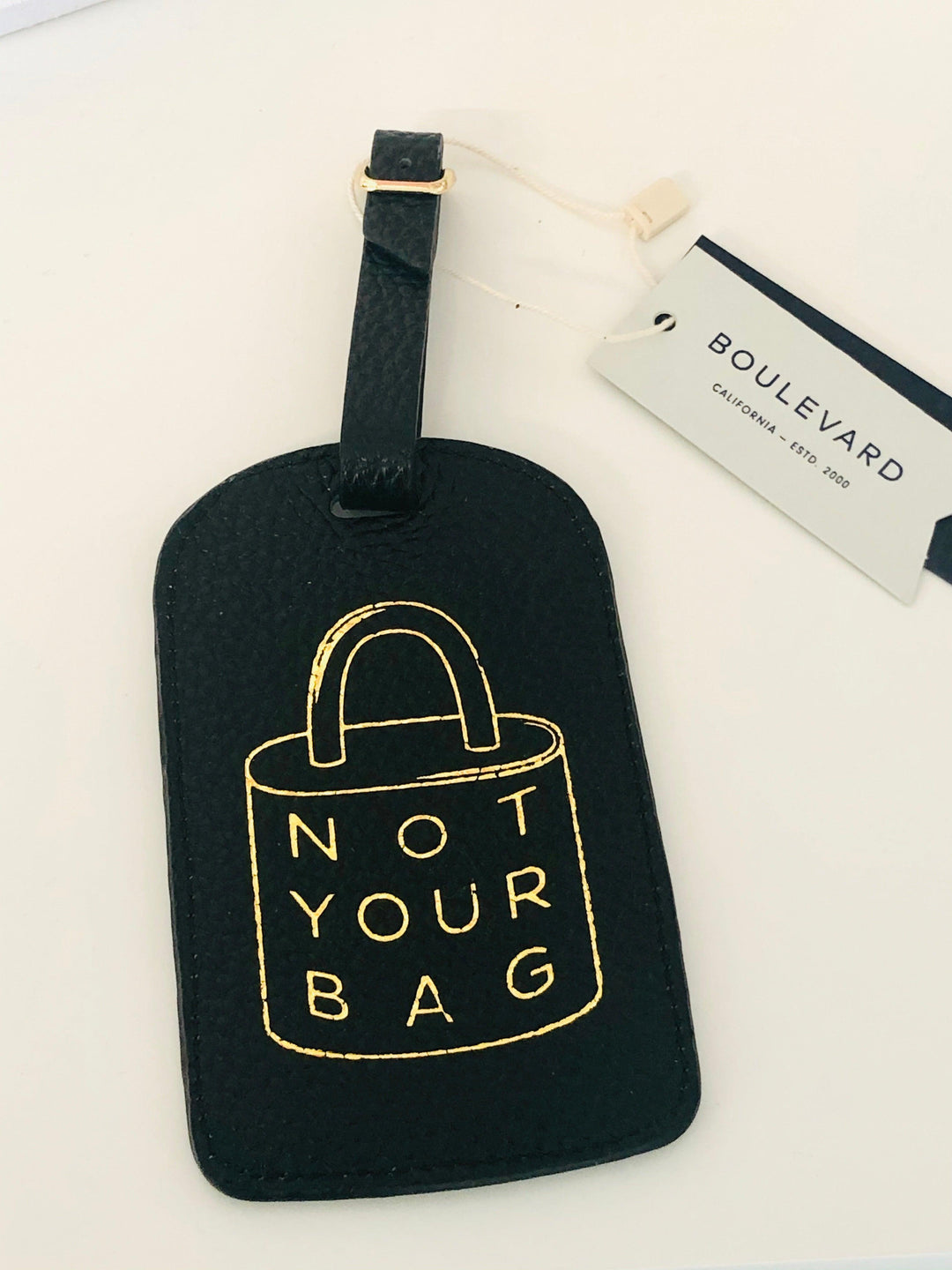 “Not Your Bag” leather luggage tag - The Orange Iris 