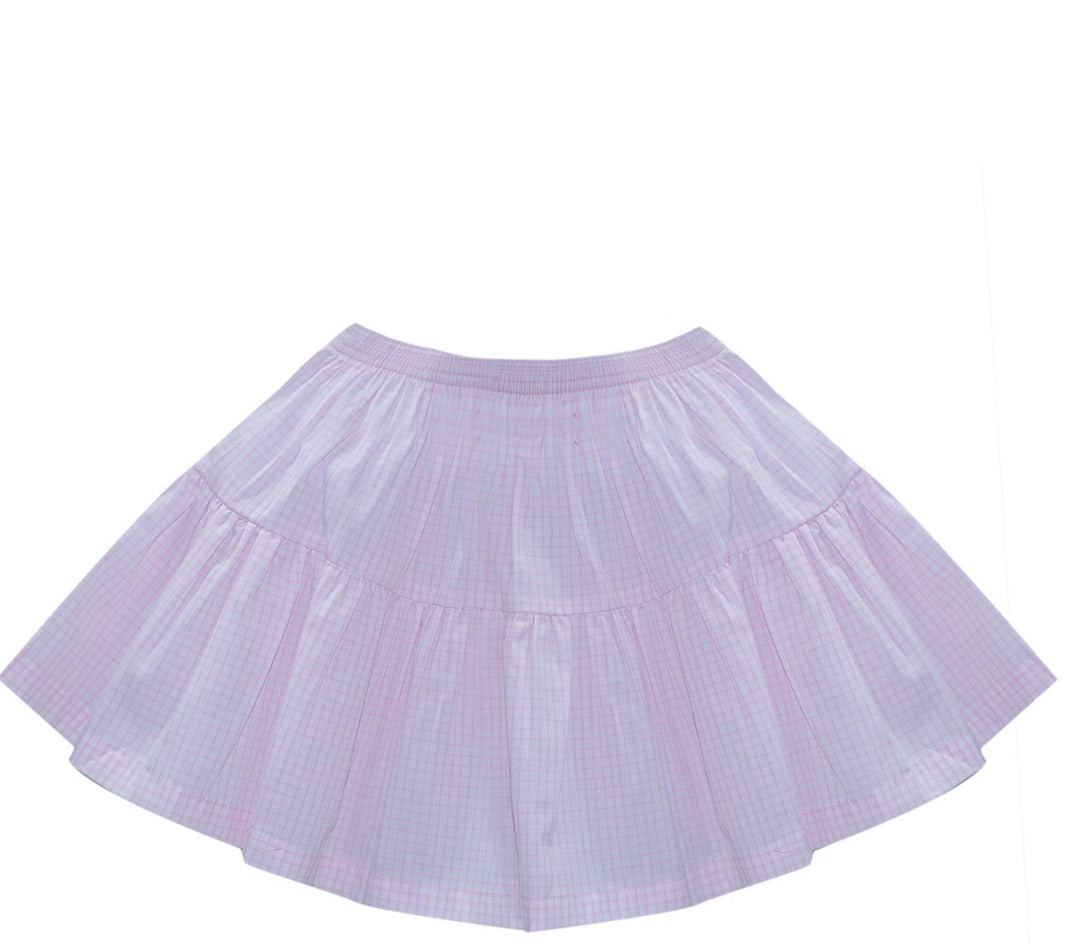 Daphne skirt- pink windowpane sz4