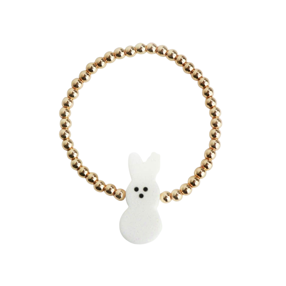 Bunny stretch bracelet-  white
