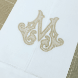 Monogrammed Single Initial Linen Hand Towel - The Orange Iris 